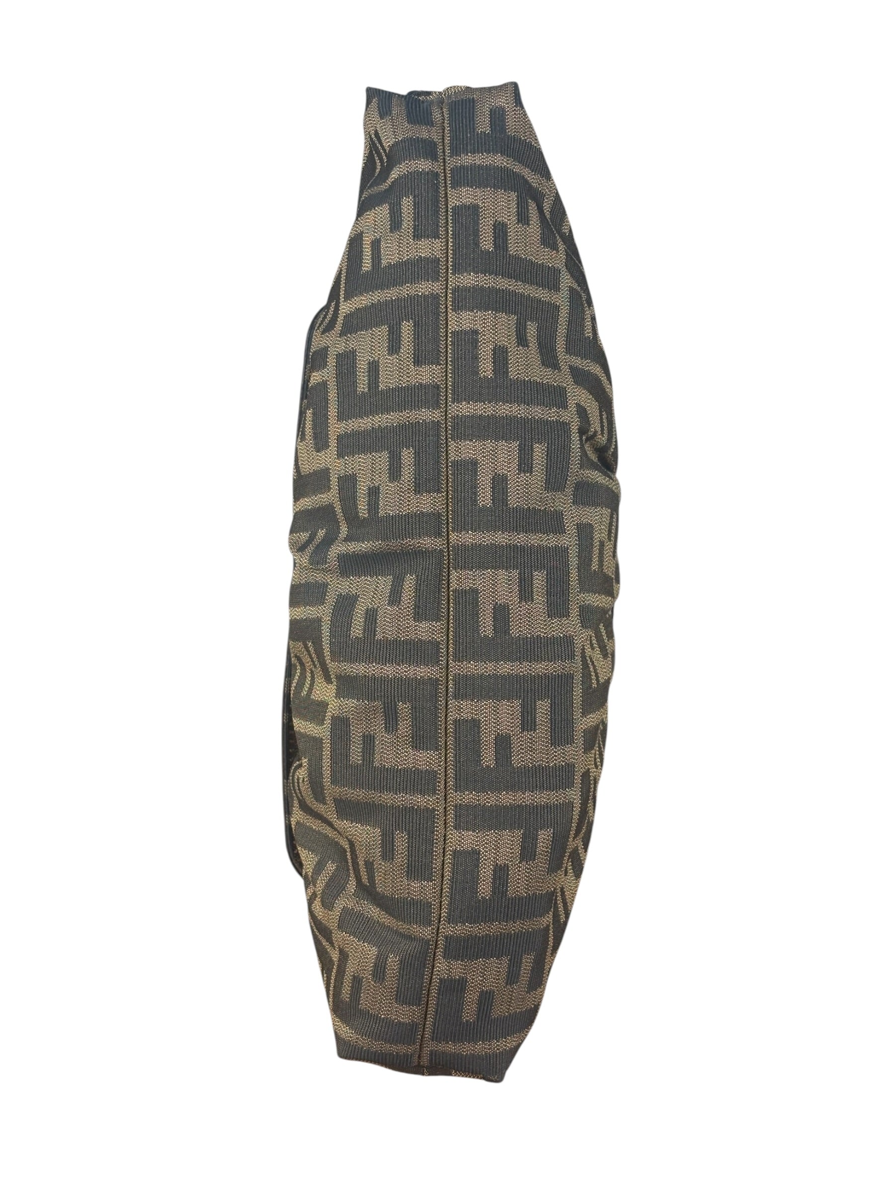 Fendi Zucca Brown Monogram Canvas FF Chef Shoulder Bag