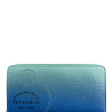 Tiffany & Co Blue Gradient Leather Long Zippy Wallet