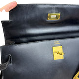 Hermes Kelly 32 Black Box Leather 1991