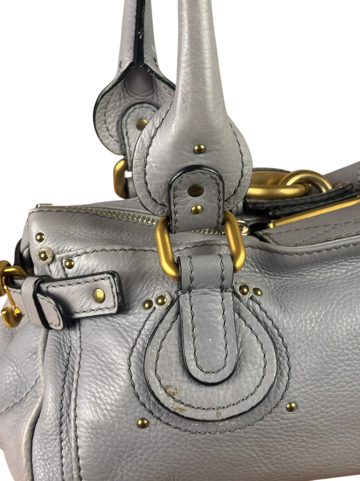 Chloe Grey Leather Paddington Handbag
