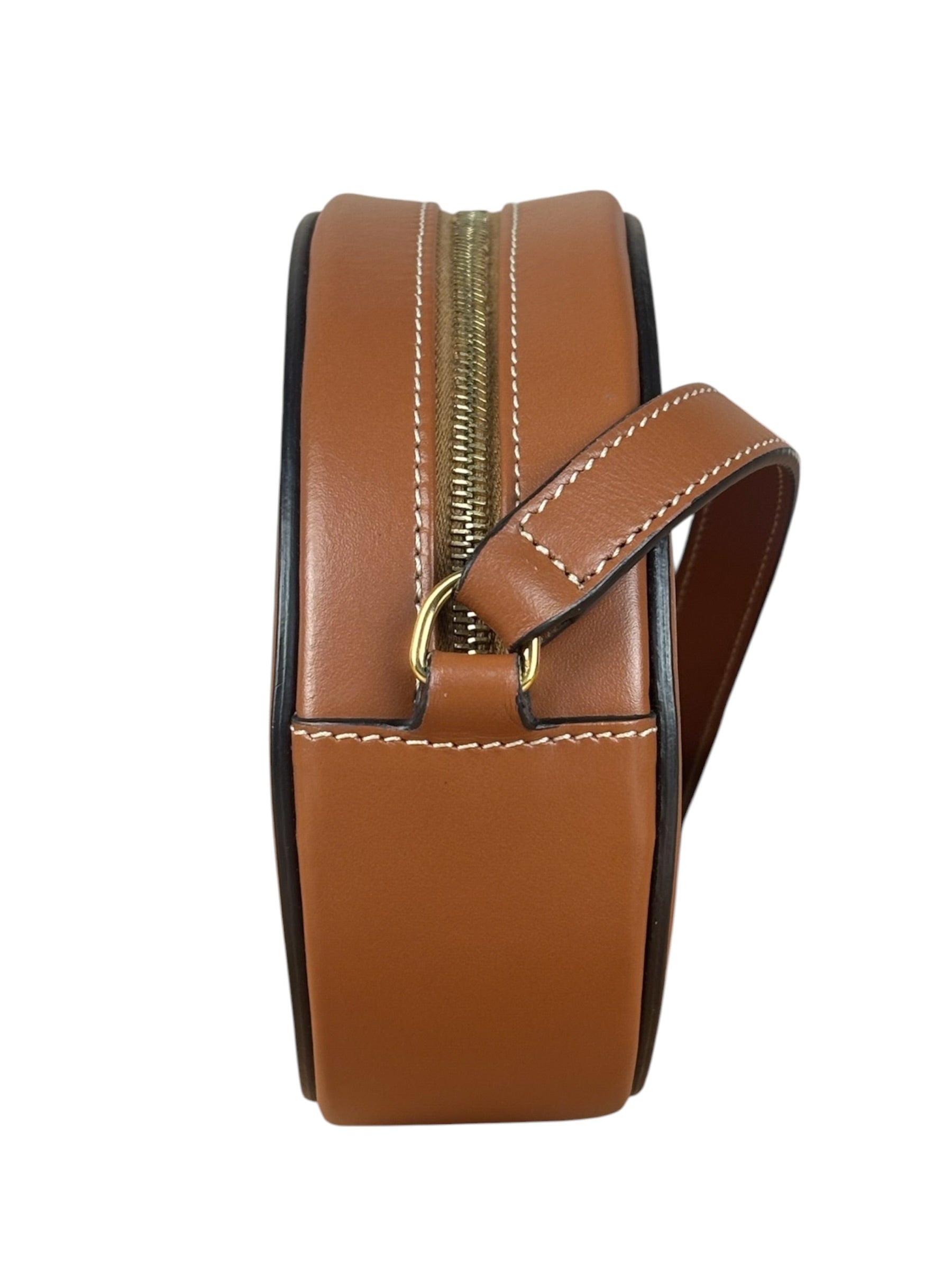 Celine Cuir Triomphe Oval Crossbody Brown