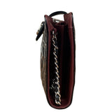 Chanel Black/Burgundy Chain Wallet Shoulder Bag 2010