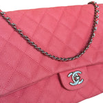Chanel Coral Pink Matte Quilted Caviar Flap Shoulder Bag 2012