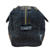 Celine Black Leather Wear Macadam Monogram Mini Boston Bag