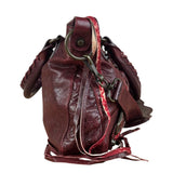 Balenciaga Vintage Burgundy Leather Moto City Two-Way Bag