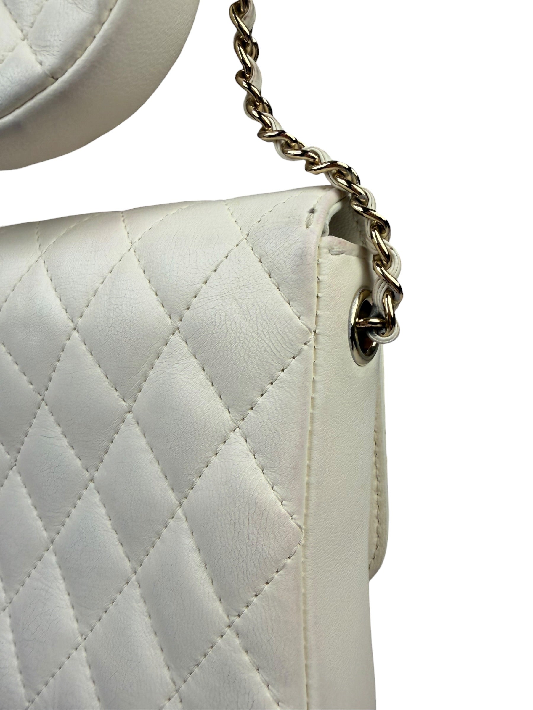 Chanel White Quilted Leather Side-Packs Dual Shoulder Bag 2019