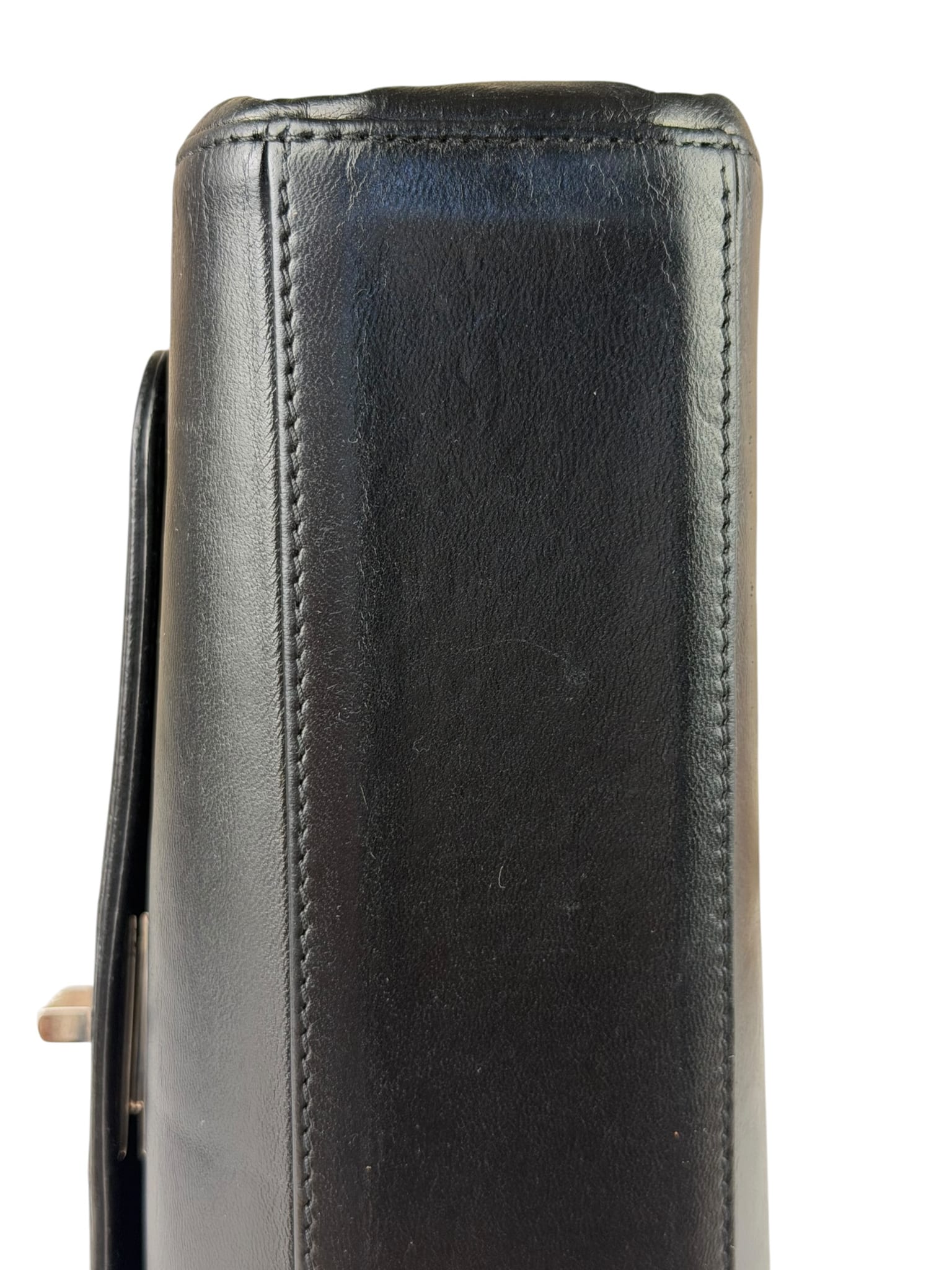Chanel Black Leather Mademoiselle Accordion Flap Bag 2000