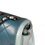 Chanel CC Two-Toned Blue Leather Flap Bag 2014