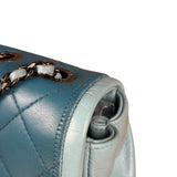 Chanel CC Two-Toned Blue Leather Flap Bag 2014