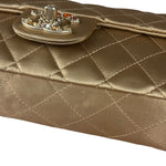 Chanel CC Limited Edition Gold Satin Quilted Flap Bag 2008