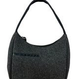 Prada Charcoal Gray Wool Sport Mini Hobo Bag