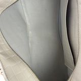 Balenciaga White Crocodile-Embossed Leather Two-Way Bag