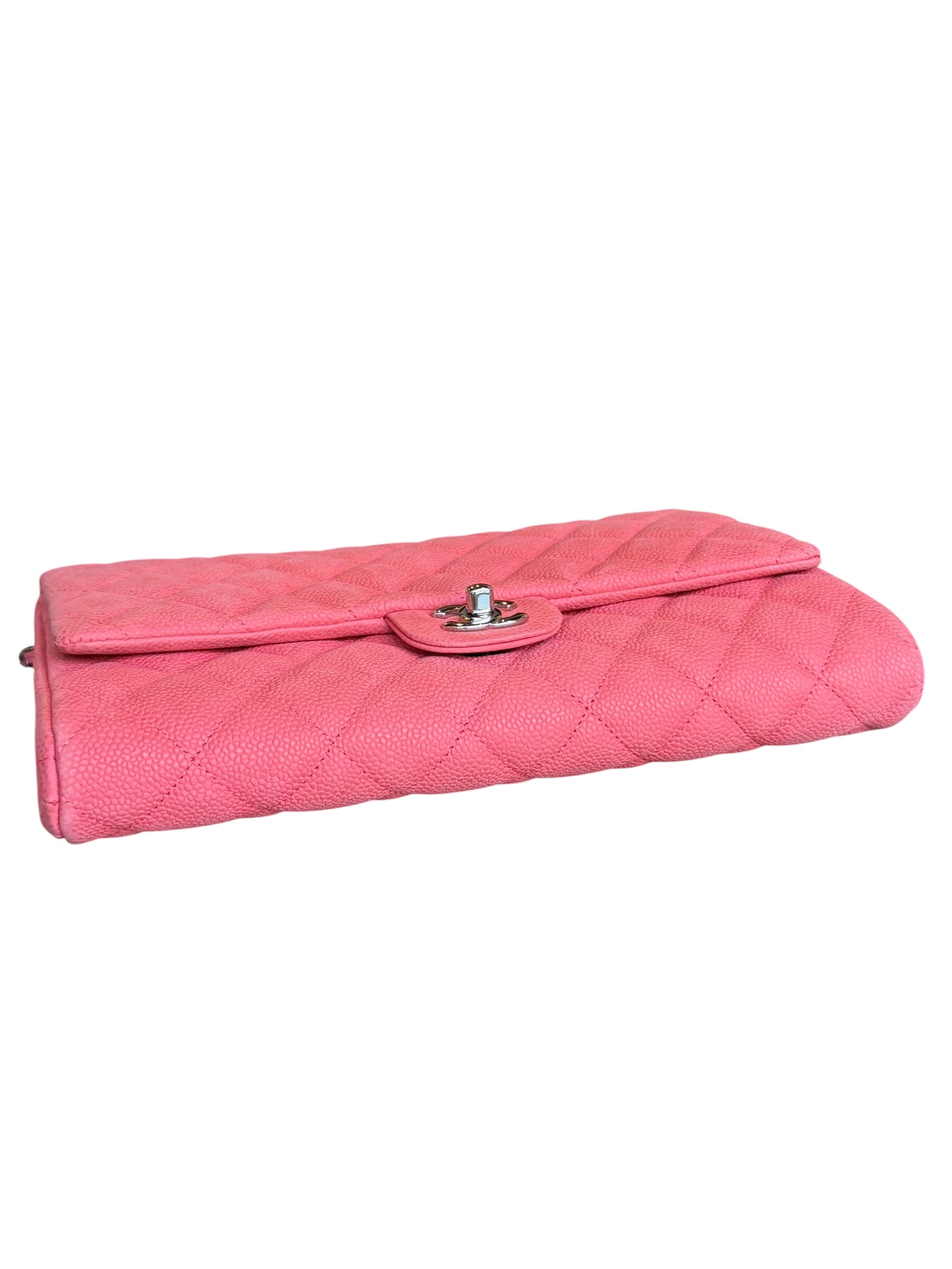 Chanel Coral Pink Matte Quilted Caviar Flap Shoulder Bag 2012