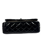 Chanel Black Quilted Patent Leather Double Flap Bag 2011