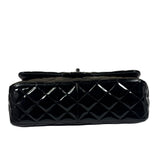 Chanel Black Quilted Patent Leather Double Flap Bag 2011
