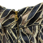 Loewe Gold/Black Multi-Layered Embroidered Ribbon Skirt