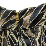 Loewe Gold/Black Multi-Layered Embroidered Ribbon Skirt