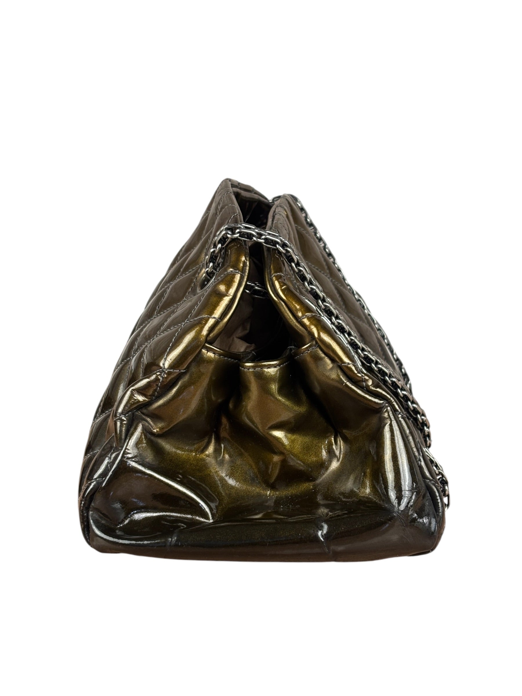 Chanel Metallic Gold Patent Leather Just Medemoiselle Bowling Bag 2011
