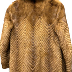Vintage Light Brown Chevron Mink Fur Coat