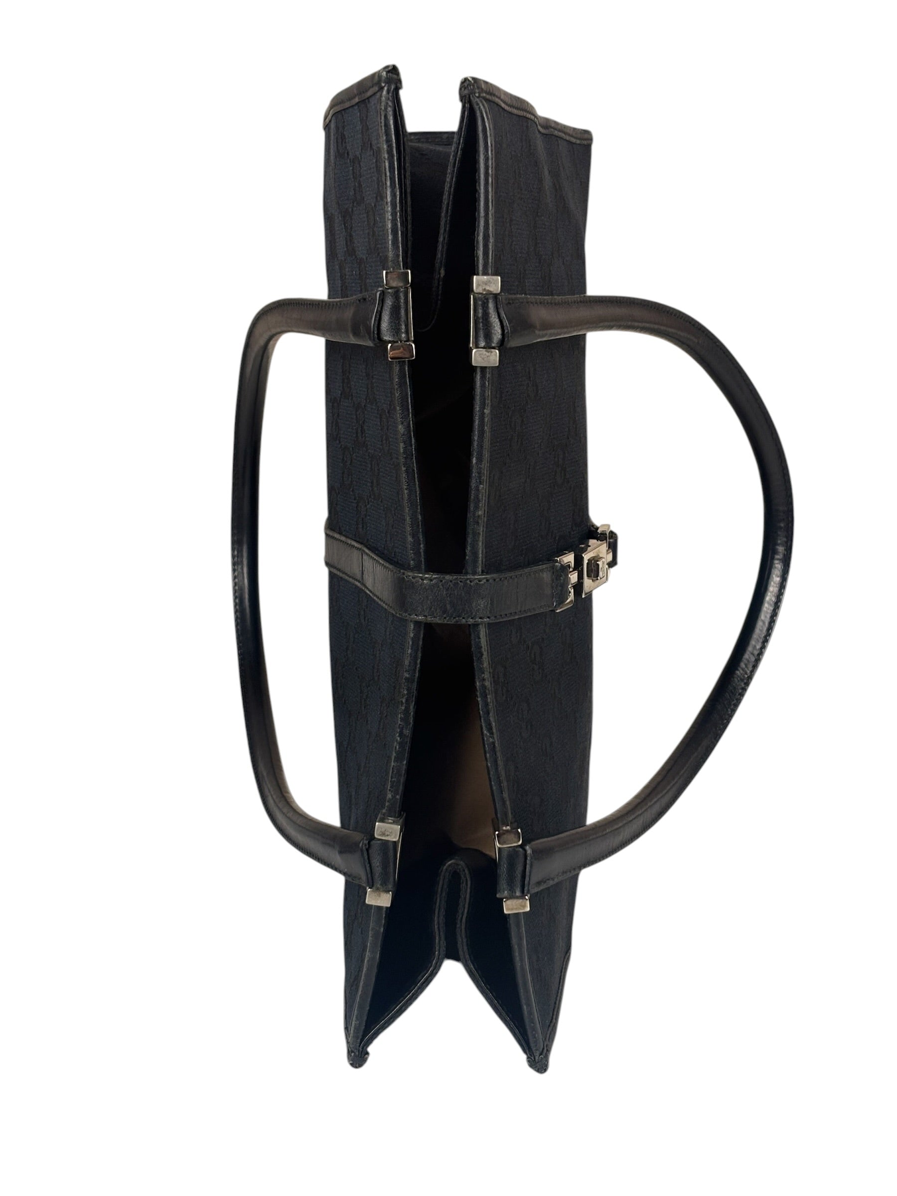 Gucci GG Black Canvas Vintage Jackie Tote Handbag
