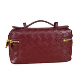 Bottega Veneta Burgundy Leather Intrecciato Bang Bang Vanity Two-Way Bag
