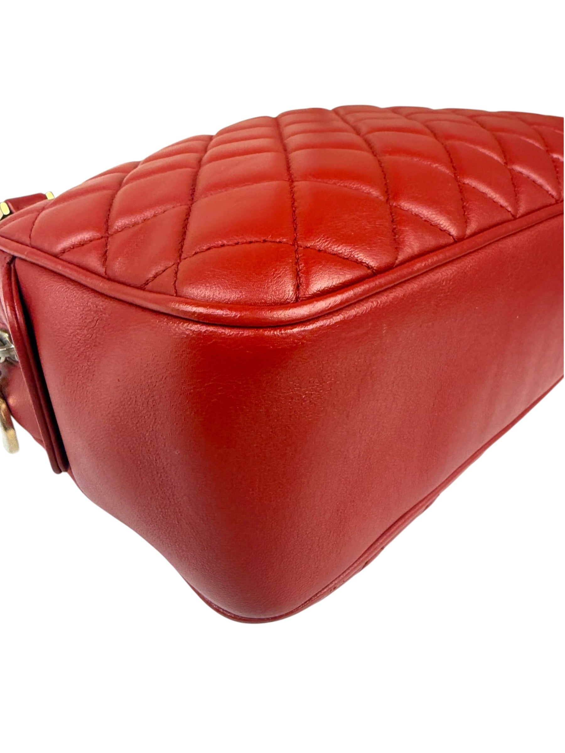 Chanel Red Quilted Leather Camera Bag 2012
