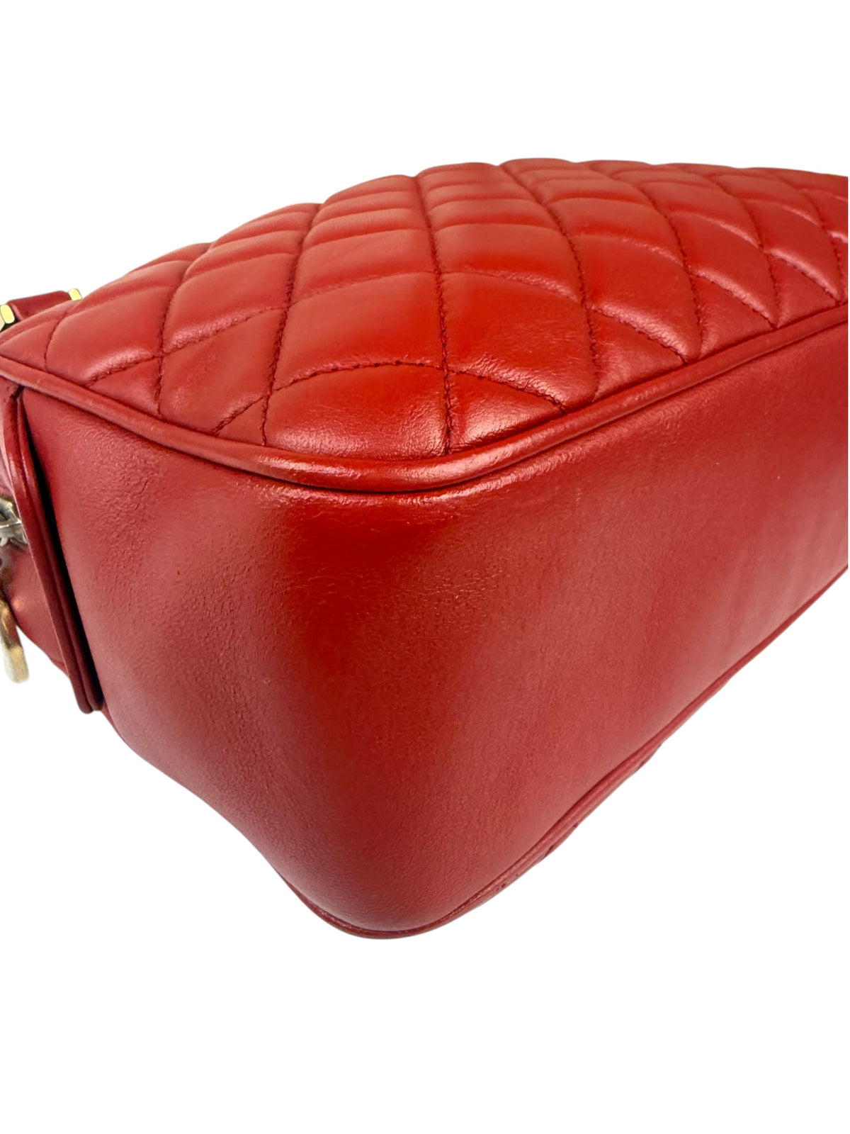 Chanel Red Quilted Leather Camera Bag 2012