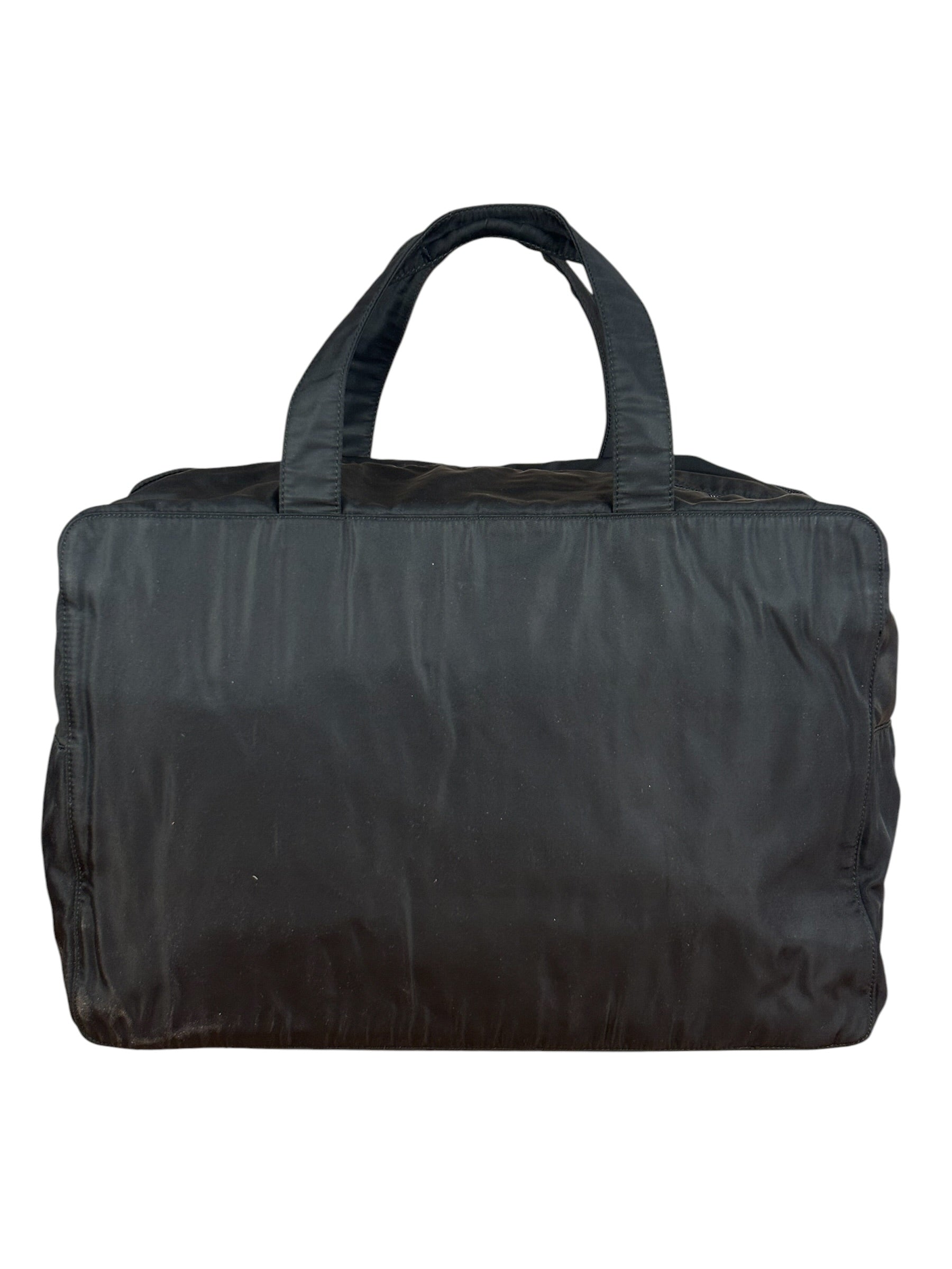 Prada Vintage Black Tessuto Nylon Travel Bag
