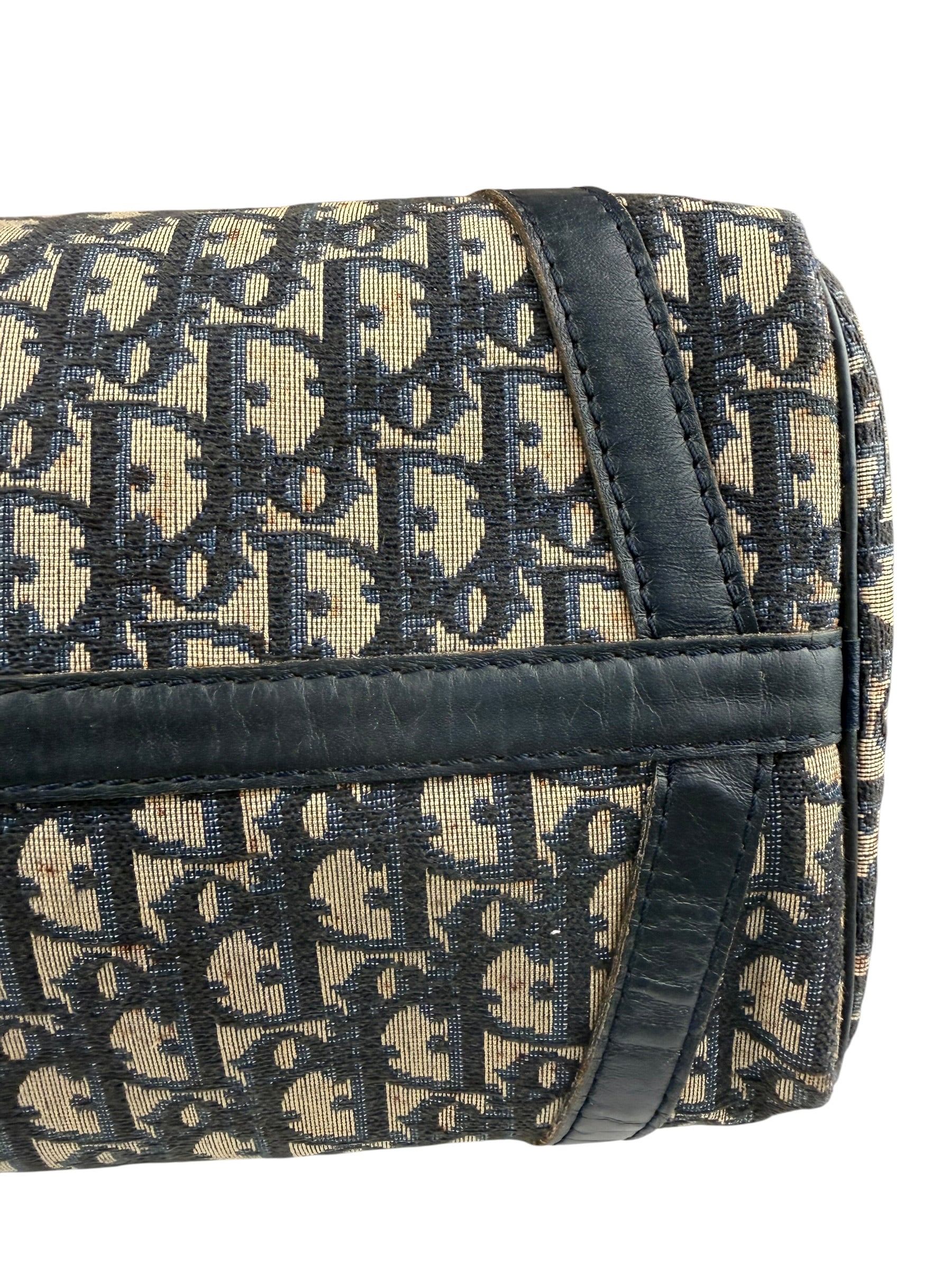 Christian Dior Vintage Canvas Monogram Trotter Oblique Boston Hand Bag