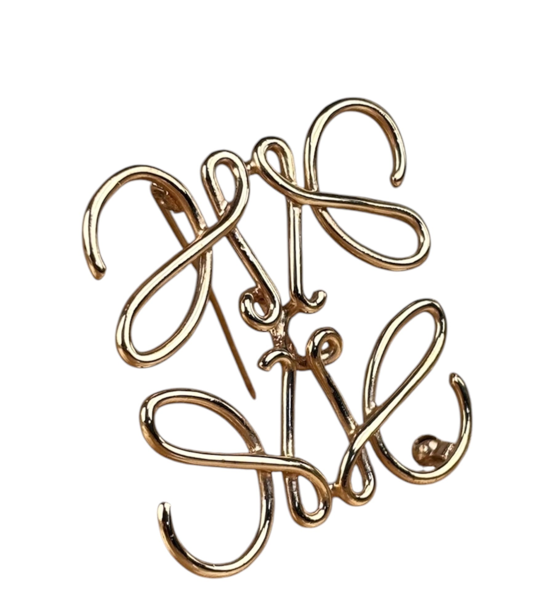 Loewe Gold Anagram Brooch