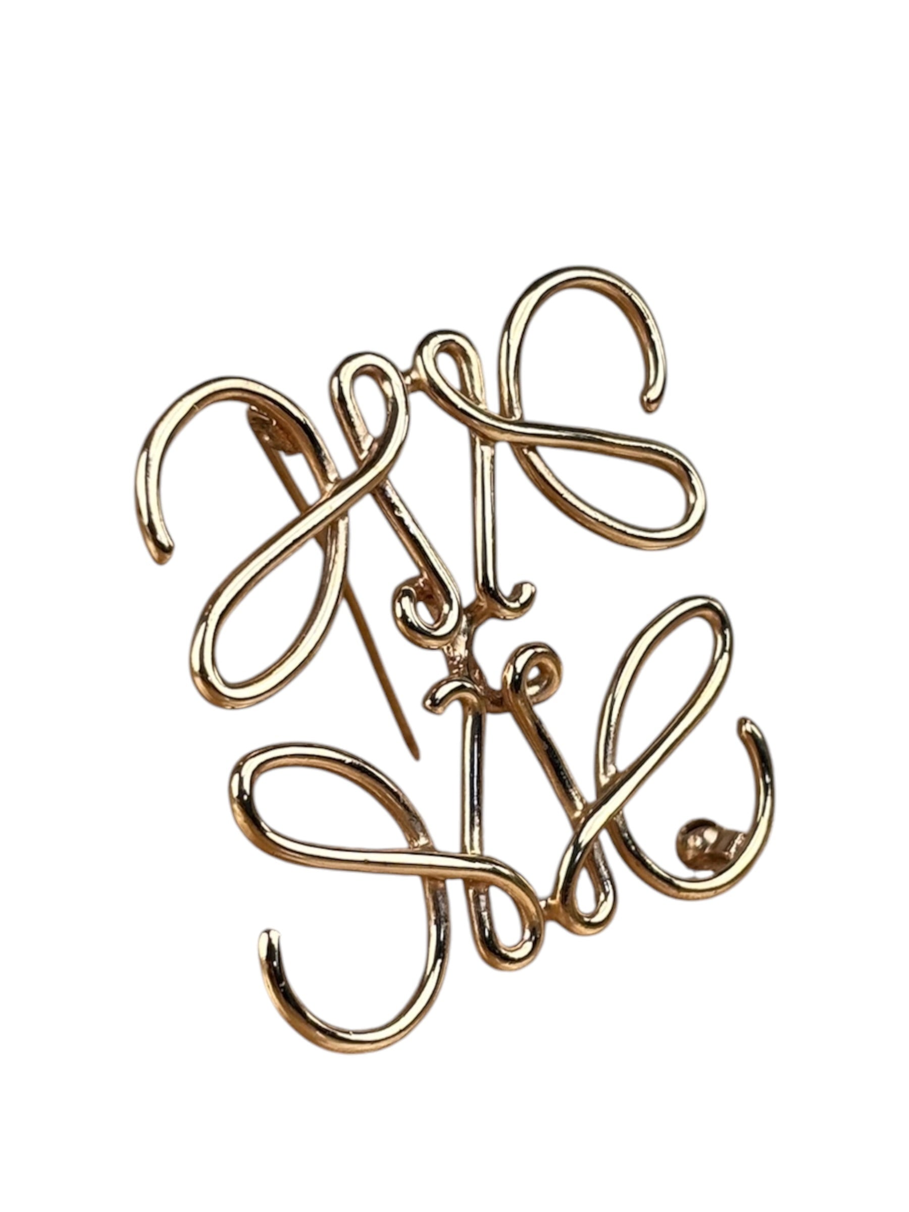 Loewe Gold Anagram Brooch