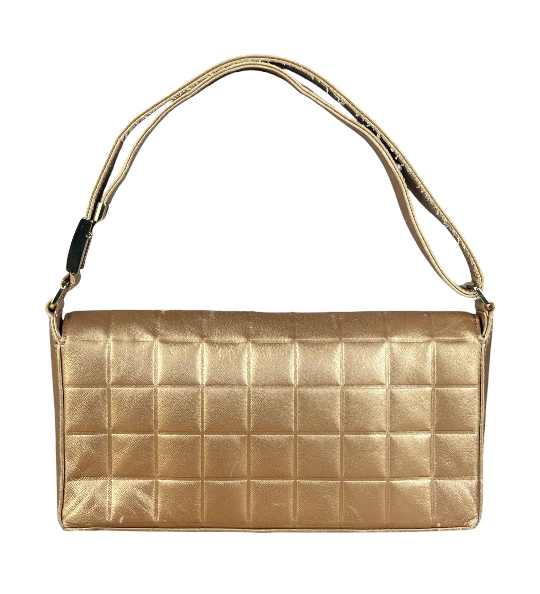 Chanel Gold Calfskin Chocolate Bar Shoulder Bag 2002