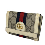 Gucci Beige Leather Trim Ophidia GG Supreme Card Case