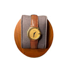 Gucci Champagne Round Dial Brown Strap