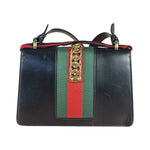 Gucci Black Leather Small Sylvie Shoulder Bag