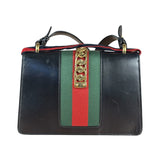 Gucci Black Leather Small Sylvie Shoulder Bag
