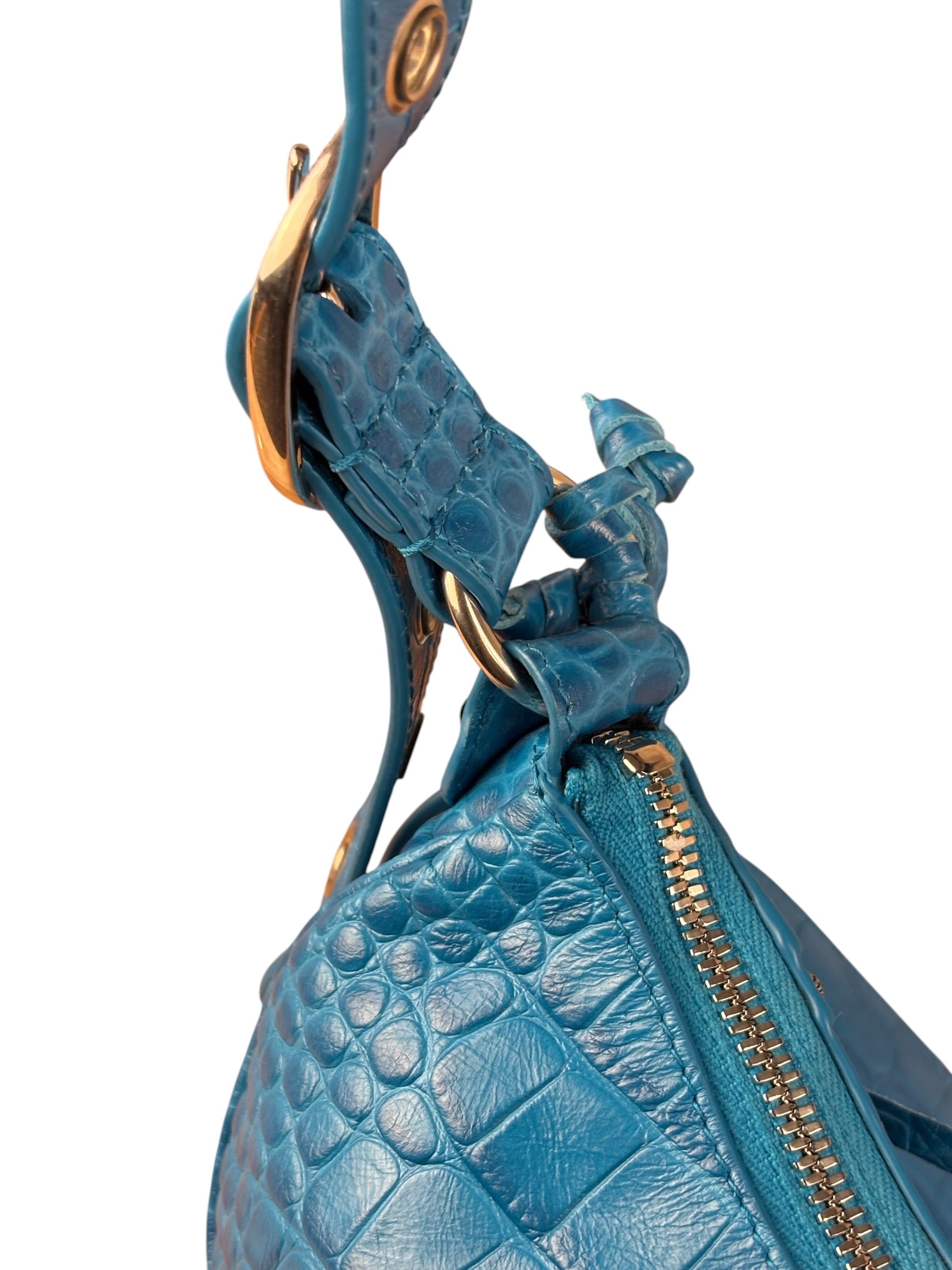 Balenciaga Lilac Croc Embossed Le Cagole XS