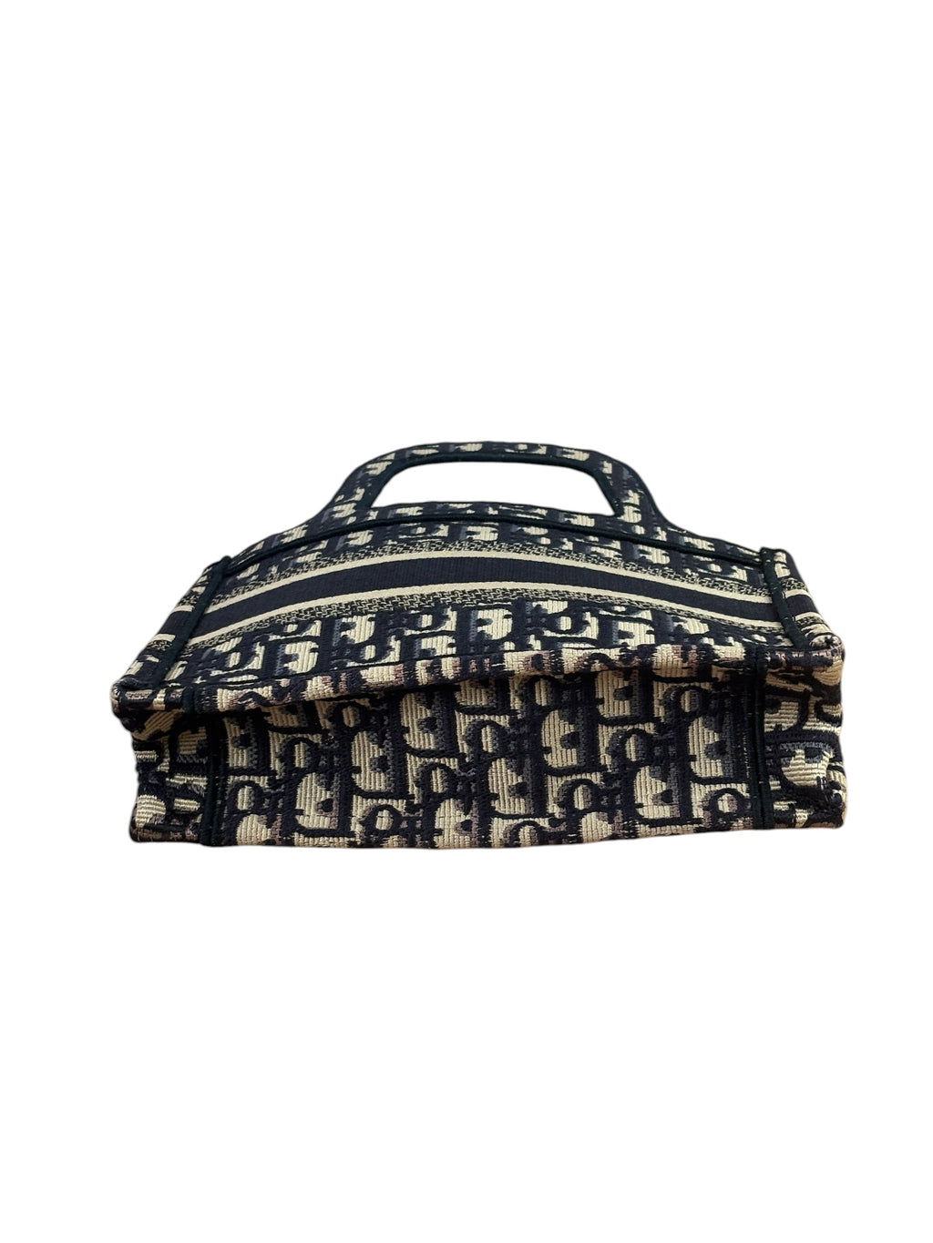 Christian Dior Navy Small Oblique Embroidery Tote