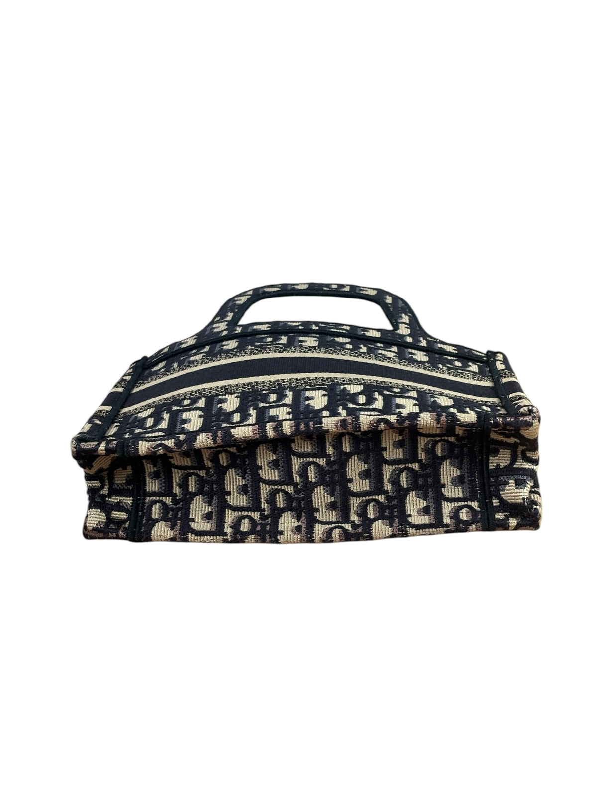 Christian Dior Navy Small Oblique Embroidery Tote