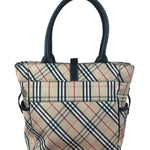 Burberry Vintage Blue Label Nova Check Multi-Pocket Nylon Tote Bag