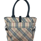 Burberry Vintage Blue Label Nova Check Multi-Pocket Nylon Tote Bag