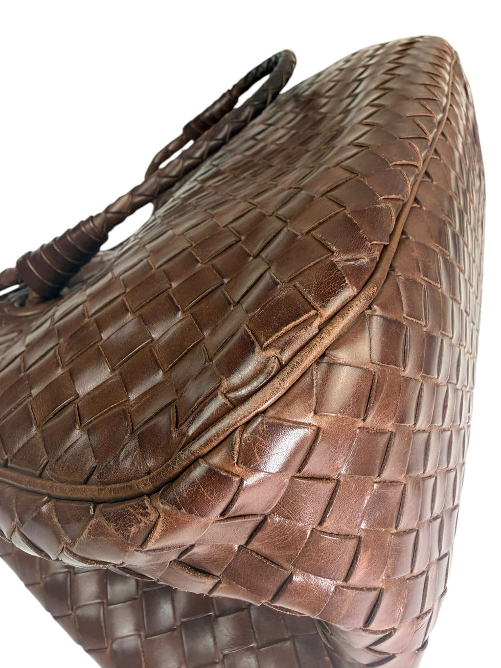 Bottega Veneta Brown Leather Intrecciato Top Handle Small Tote
