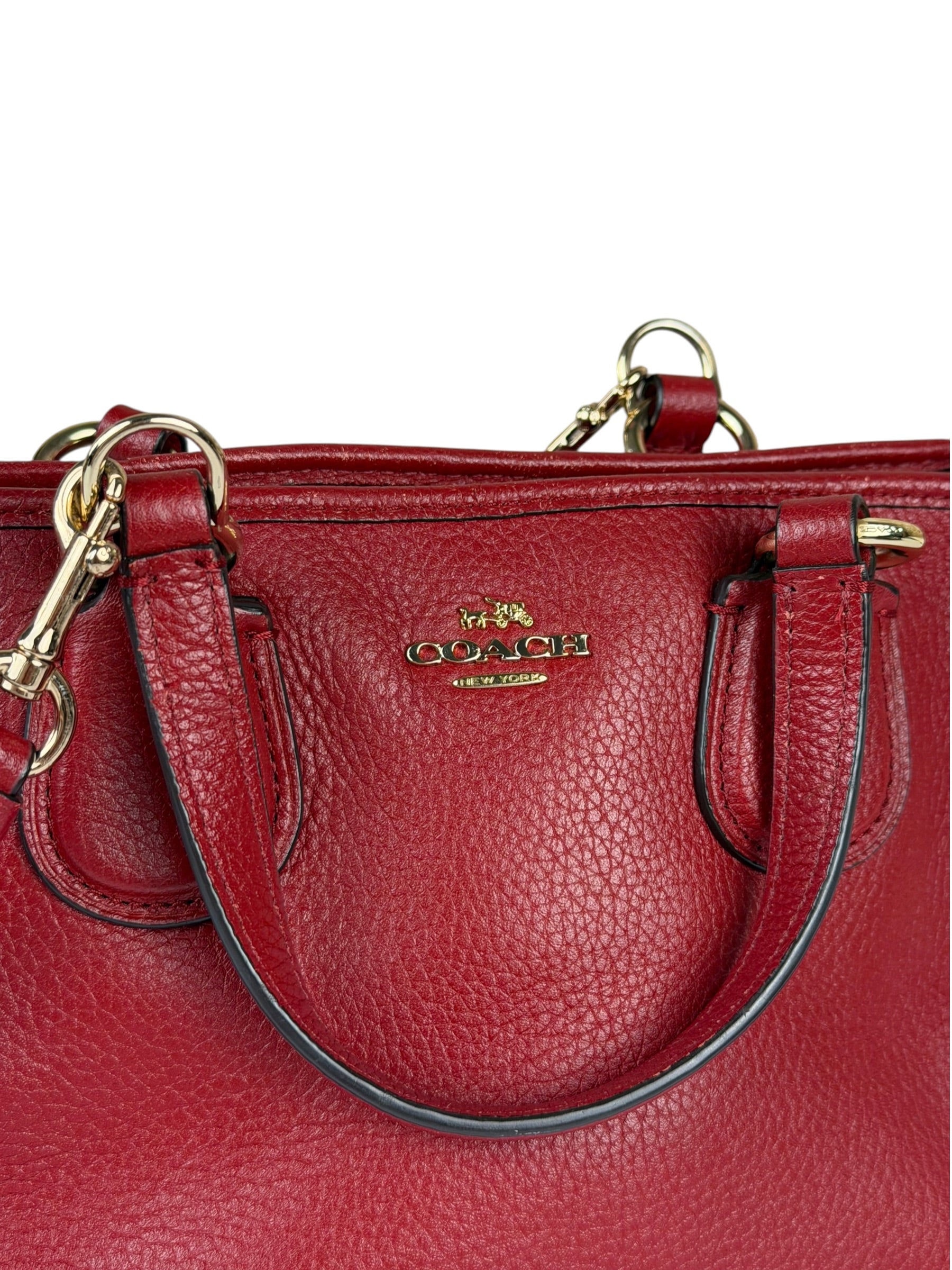 Coach Red Leather Mini Rowan Two-Way Bag