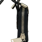 Yves Saint Laurent Black Leather Paris Lanyard Wallet