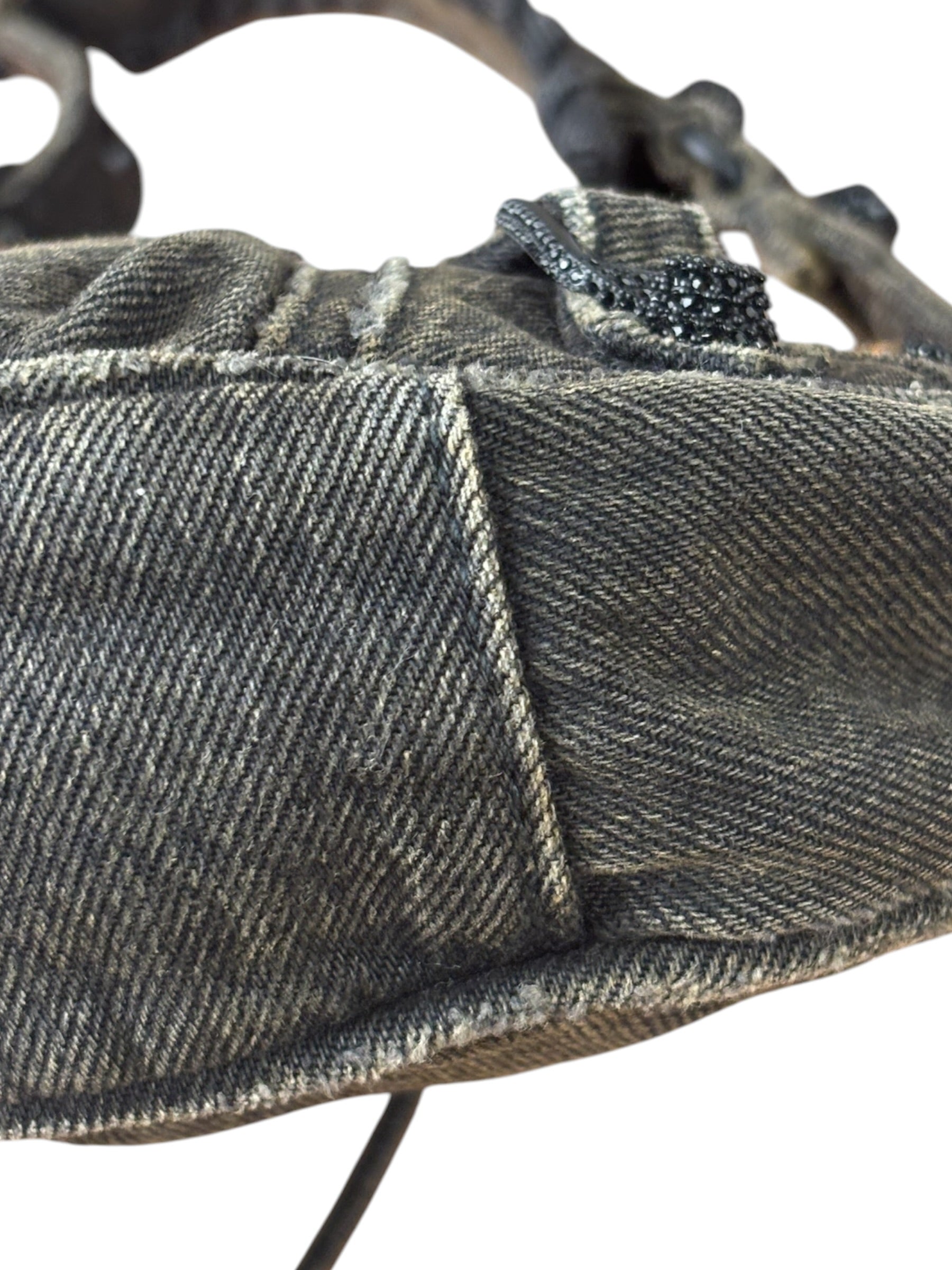 Balenciaga Black Denim Le Cagole XS Shoulder Bag