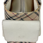 Burberry White Leather Trim Nova Check Shoulder Bag