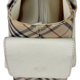 Burberry White Leather Trim Nova Check Shoulder Bag