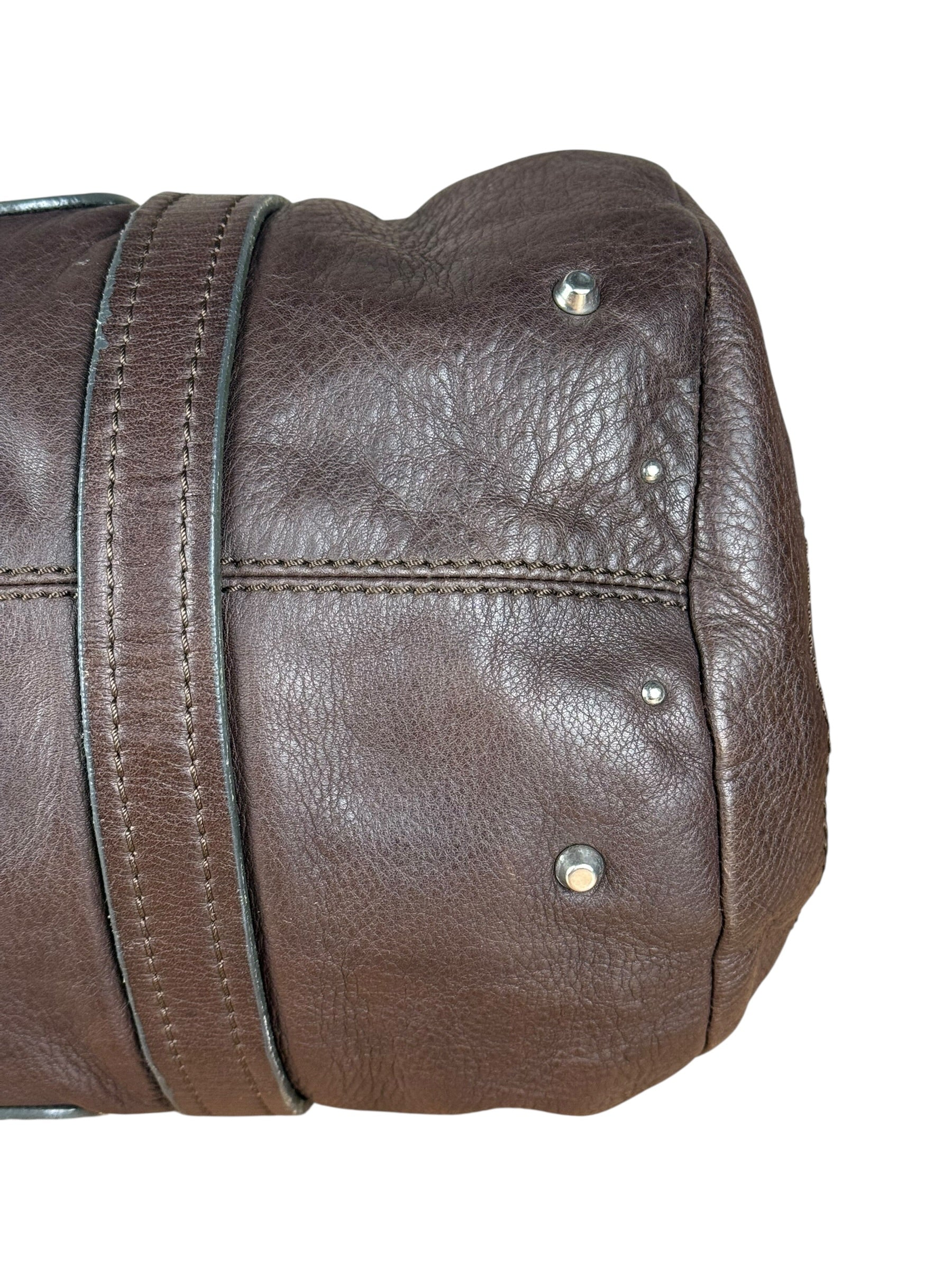 Chloé Brown Leather Mr. Paddington Boston Bag
