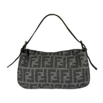 Fendi Grey/Black Leather Trim/Wool Zucca Baguette