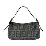 Fendi Grey/Black Leather Trim/Wool Zucca Baguette